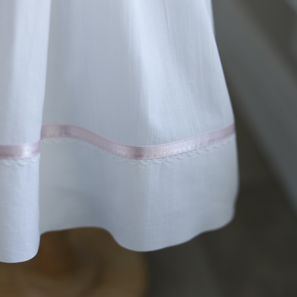 Strasburg Dress Smocked White with Pink Trim Special Occassion Heirloom - Picture 5 of 6